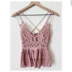 Free People Mauve Lace Camisole